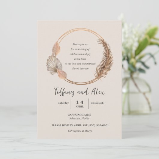 Invitation Boho Flowers (Debout devant)