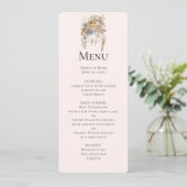 Invitation Boho Flowers and Dreamcatcher - Menu Mariage (Debout devant)