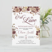 Invitation Boho Flowers Automne Automne Chute en Amour Baby s (Debout devant)