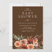 Invitation Boho Flowers Automne Été Automne Baby shower d'aut (Devant)
