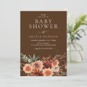 Invitation Boho Flowers Automne Été Automne Baby shower d'aut (Debout devant)