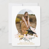 Invitation Boho Flowers & Casquette Graduation Photo Invitati (Devant)