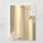 Invitation Boho Flowers,Champagne Glass Gold 80th Birthday (Dos)