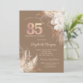 Invitation Boho Flowers,Champagne Glass,Terracotta 85th (Debout devant)