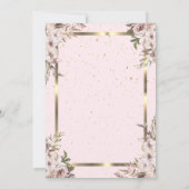 Invitation Boho Flowers Gold Frame Blush Pink Retirement (Dos)