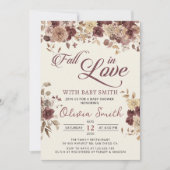 Invitation Boho Flowers Jardin chute en amour Baby shower (Devant)