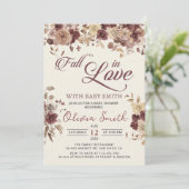 Invitation Boho Flowers Jardin chute en amour Baby shower (Debout devant)