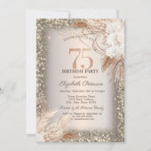 Invitation Boho Flowers, Lumières Parties scintillant Cadre 7 (Devant)