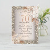 Invitation Boho Flowers, Lumières Parties scintillant Cadre 7 (Debout devant)