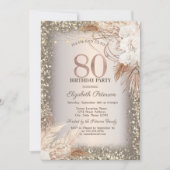 Invitation Boho Flowers, Lumières Parties scintillant Cadre 8 (Devant)