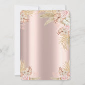 Invitation Boho Flowers, Pampas Grass Rose Gold 80e anniversa (Dos)