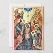 Invitation Boho Flowers Pampas Orthodox Christian Baptism  (Dos)