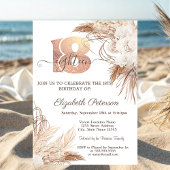 Invitation Boho Flowers Pois 18e anniversaire