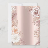 Invitation Boho Flowers Rose Gold 65e fête d'anniversaire (Dos)