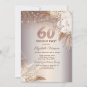 Invitation Boho Flowers, String Lights Parties scintillant 60 (Devant)