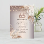 Invitation Boho Flowers, String Lights Parties scintillant 65 (Debout devant)
