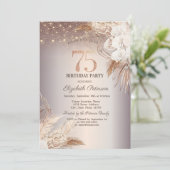 Invitation Boho Flowers, String Lights Parties scintillant 75 (Debout devant)