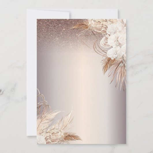 Invitation Boho Flowers, String Lights Parties scintillant 75 (Dos)