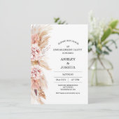 Invitation Boho flush Pampas Grass Fiançailles (Debout devant)