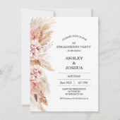 Invitation Boho flush Pampas Grass Fiançailles (Devant)