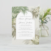 Invitation Boho Foliage Aquarelle Tropical Palm Feuilles (Debout devant)