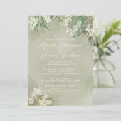 Invitation Boho Foliage Aquarelle Tropical Palm Feuilles (Debout devant)