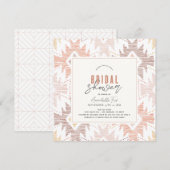 Invitation Boho Folk Textile Dusty Fête des mariées Rose (Devant / Derrière)