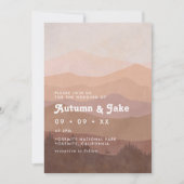 Invitation Boho Forest Mounts Retro rose et Mariage Brown (Devant)