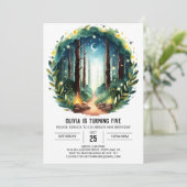 Invitation Boho Forest Online Woodland Anniversaire (Debout devant)