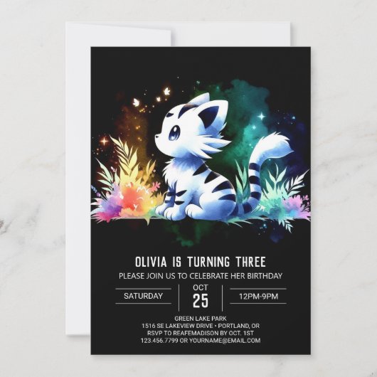 Invitation Boho Forest Tiger Anniversaire (Devant)