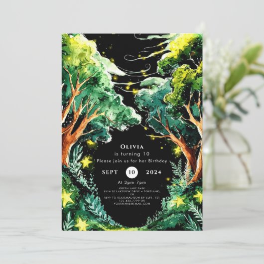 Invitation Boho Forest Woodland (Debout devant)