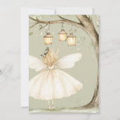 Invitation Boho forêt aquarelle Fée Premier anniversaire (Dos)