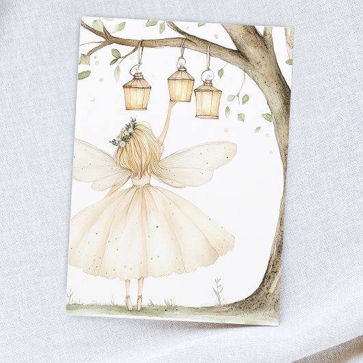 Invitation Boho forêt aquarelle Fée Premier anniversaire