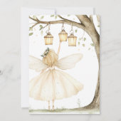 Invitation Boho forêt aquarelle Fée Premier anniversaire (Dos)