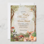 Invitation Boho forêt Bois Baby shower rustique (Devant)