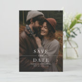 Invitation Boho Forêt Moderne Photo Mariage Enregistrer La Da (Debout devant)
