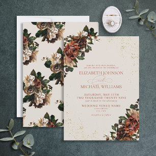 Invitation Boho Formel Terracotta Verdure Mariage Floral