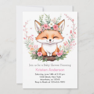 Invitation Boho Fox Adventure Girl Baby shower
