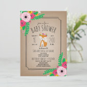 Invitation Boho Fox Cardstock Inpié Baby shower de bande (Debout devant)