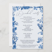 Invitation Boho French blue main peint fin de semaine bachelo (Dos)