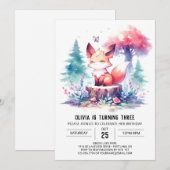 Invitation Boho Fun Fox Anniversaire numérique (Devant / Derrière)