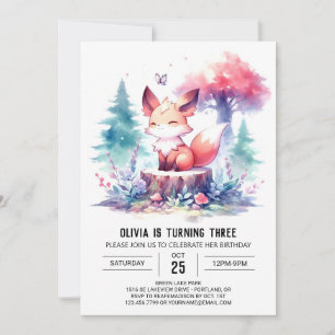Invitation Boho Fun Fox Anniversaire numérique