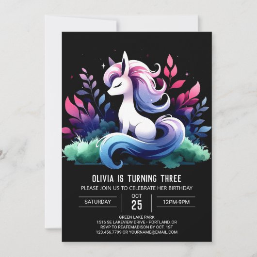 Invitation Boho Fun Horse Birthday (Devant)