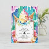Invitation Boho Fun Magic Ice Cream Anniversaire (Debout devant)