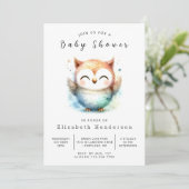 Invitation Boho Fun Owl Baby shower (Debout devant)