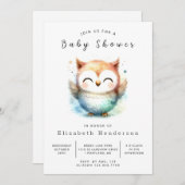 Invitation Boho Fun Owl Baby shower (Devant / Derrière)