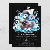 Invitation Boho Fun Pirate Anniversaire (Devant / Derrière)