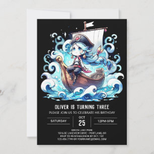 Invitation Boho Fun Pirate Anniversaire
