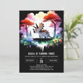 Invitation Boho Fun Triceratops Anniversaire (Debout devant)