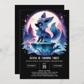 Invitation Boho Fun Wolf Anniversaire (Devant / Derrière)